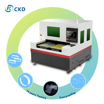 High Precision Repeatability ±1.5μm Laser Glass Cutting Machine for 610*700mm X 2 Work Size